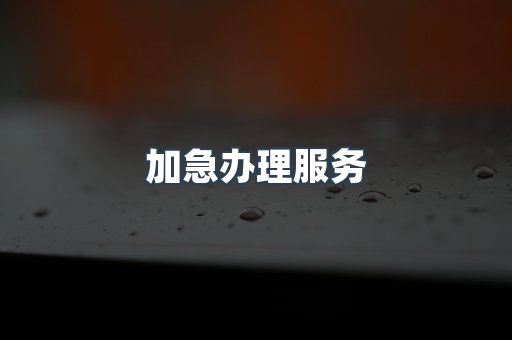 加急办理服务